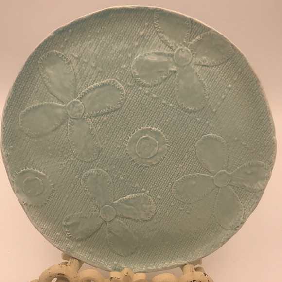 Set/2 Bella Vita Fortunata Blue Floral Ceramic Serving 11" Plates Made in Italy - Picture 2 of 8